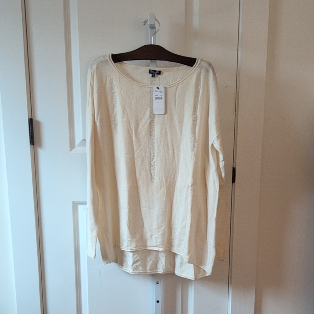 Splendid Cream Knit Crew Neck Sweater